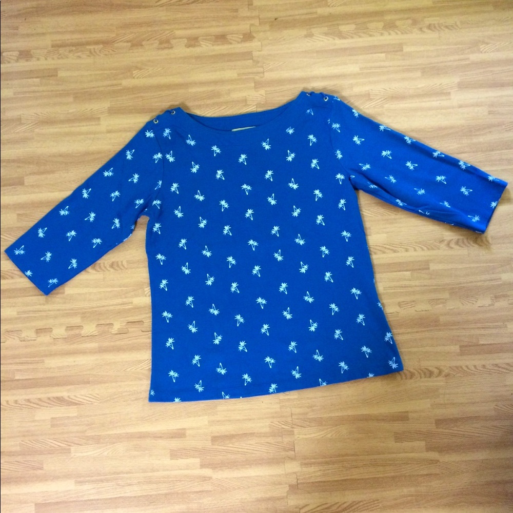 Boat neck palm tree shirt